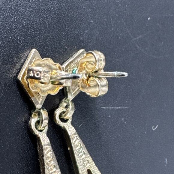 Vtg AVON 4 Pcs Set Purple Rhinestone Gold Tone Bracelet Necklace Earrings Ring - Picture 12 of 16